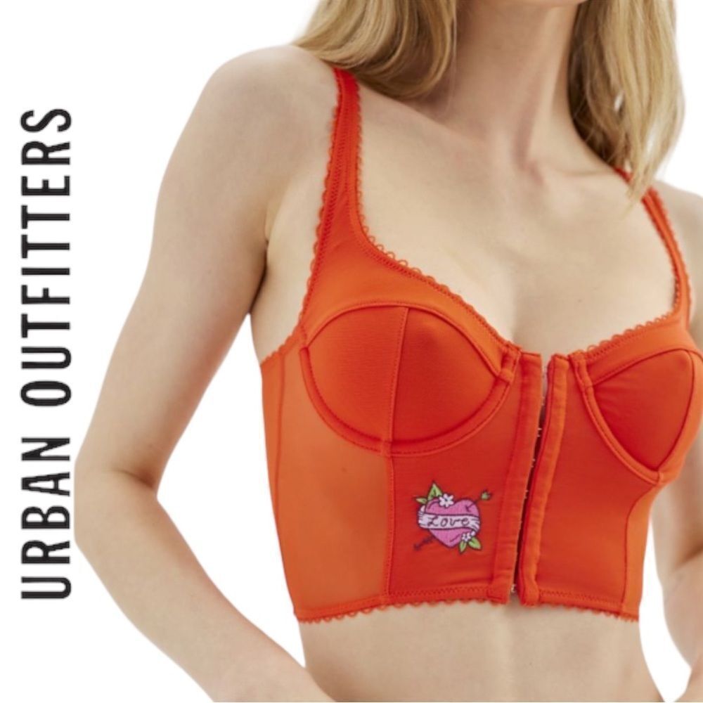 UO Urban Outfitters Anastasia Tattoo Heart Red Bustier Top NEW S M L XL